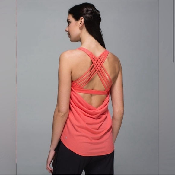 lululemon athletica Tops - LULULEMON Wild Tank and Bra Atomic Red Size
4 with Stripes